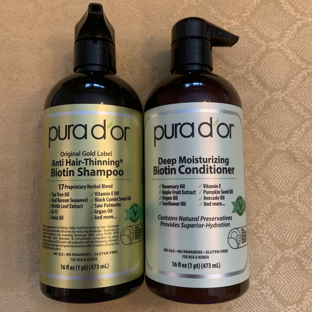 PURA D'OR Dor Original Gold Label Anti-Hair Thinning Shampoo & Conditioner Set